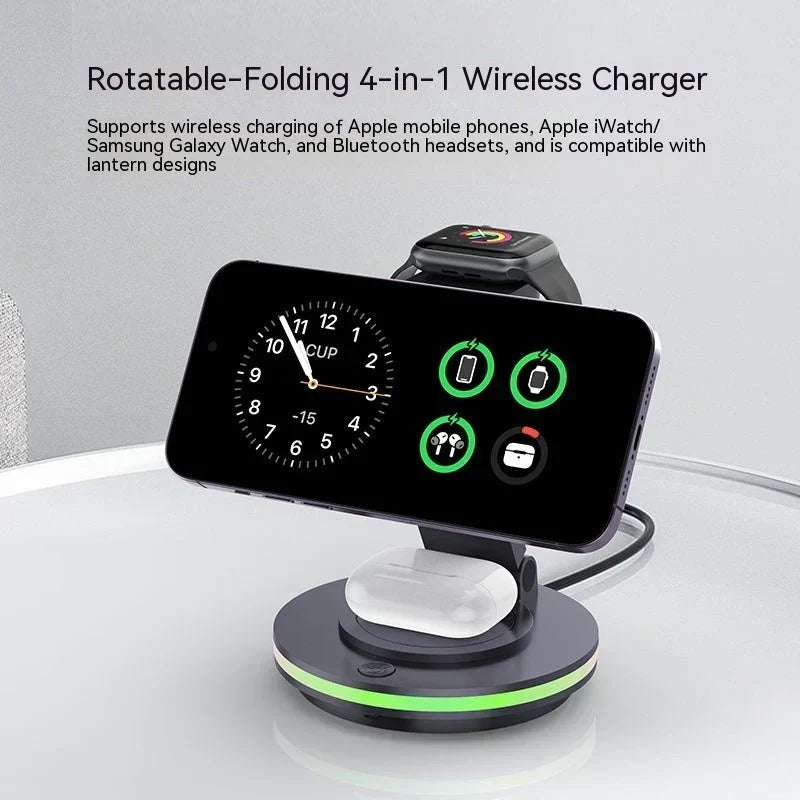 Magnetic phone charger bracket folded compact