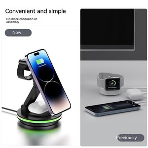 Wireless charging stand angled view