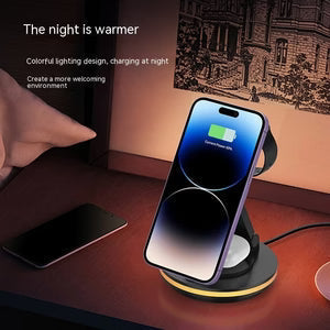Foldable magnetic charging stand for desk