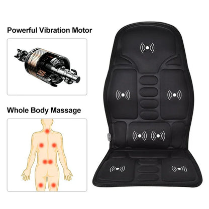 Vibrating massage seat cushion in use