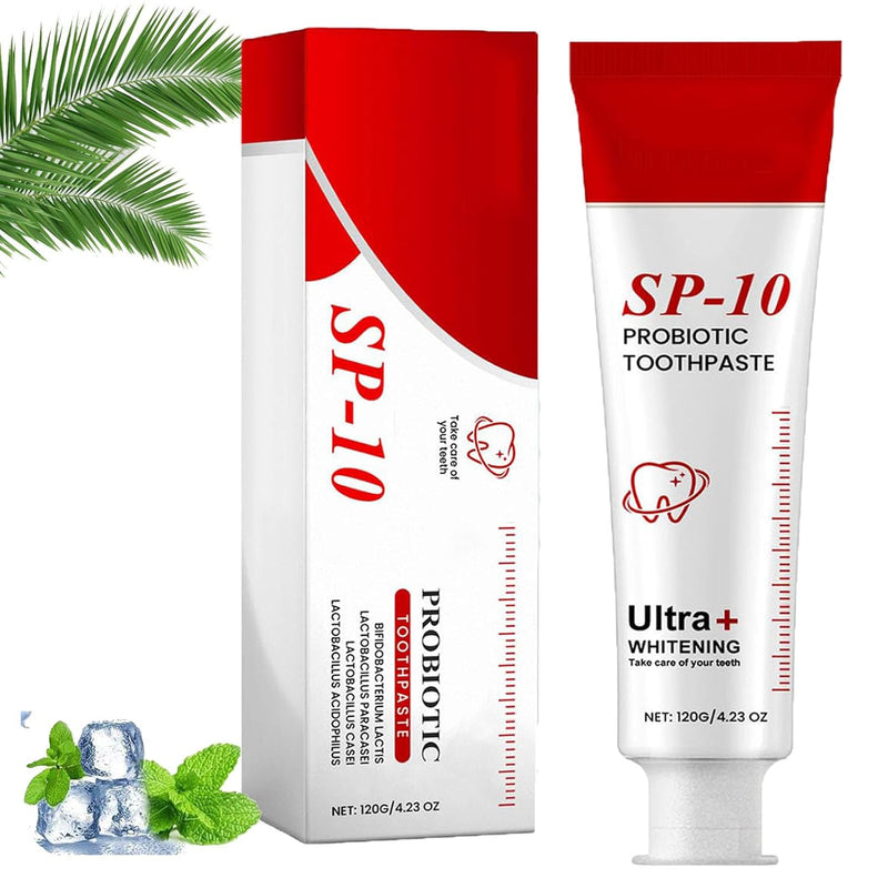 Oralhoe SP-10 Probiotic Toothpaste texture on toothbrush
