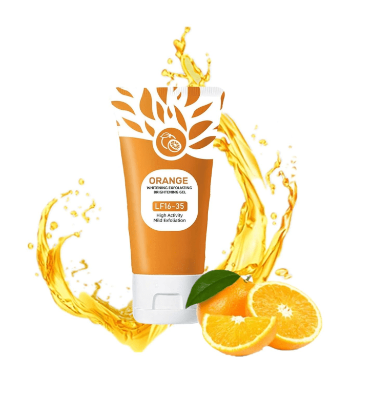 Orange exfoliating gel packaging
