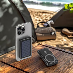 Portable solar charger with built-in panel
