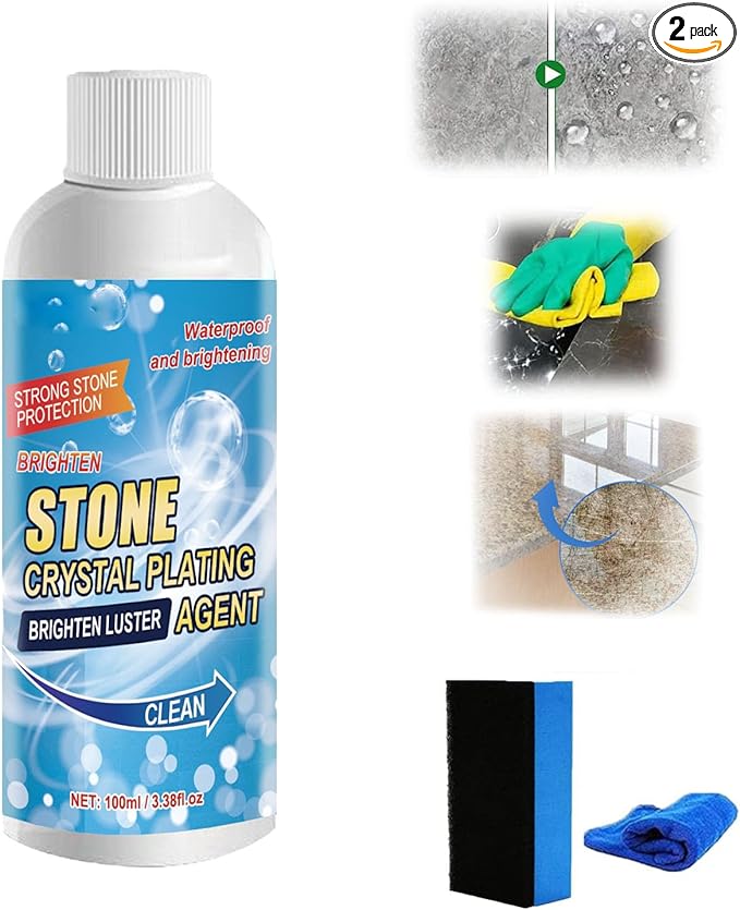Easy to use stone stain remover gel, pour brush and rinse