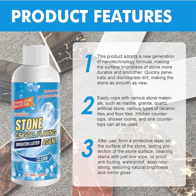 Marble and stone stain remover for kitchen countertops