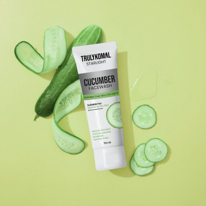 Truly Komal Starlight Cucumber Face Wash – Hydrating &amp; Soothing Cleanser (75ml)